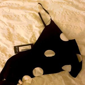 Asymmetric Halter Crop Top in POLKA DOTS